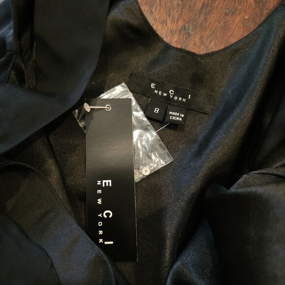 Vintage Kaufmann’s Silk Beaded Black Top Ribbon Beaded Formal Evening Shell Sz 8 - Picture 3 of 10